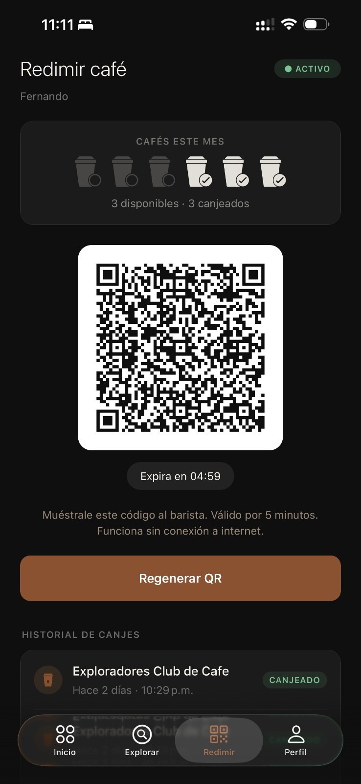 QR para canjear